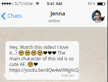 High Quality Jenna Ortega Sending a Rick and Roll message via WhatsApp Blank Meme Template
