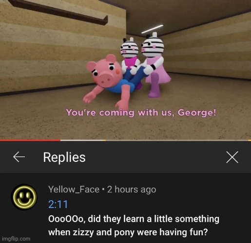 cursed piggy comment | image tagged in cursed piggy comment | made w/ Imgflip meme maker