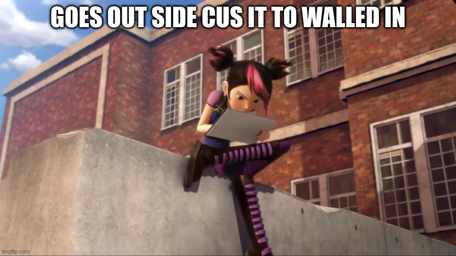 GOES OUT SIDE CUS IT TO WALLED IN | made w/ Imgflip meme maker