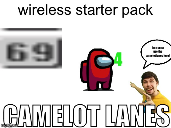 SO FUNNY HAHAHAHAHAHAHAHAHAHAHAHAHAHAH |  wireless starter pack; I’m gonna use the camelot lanes logo! 4; CAMELOT LANES | image tagged in blank white template,memes,bowling,meme,wireless,funny | made w/ Imgflip meme maker