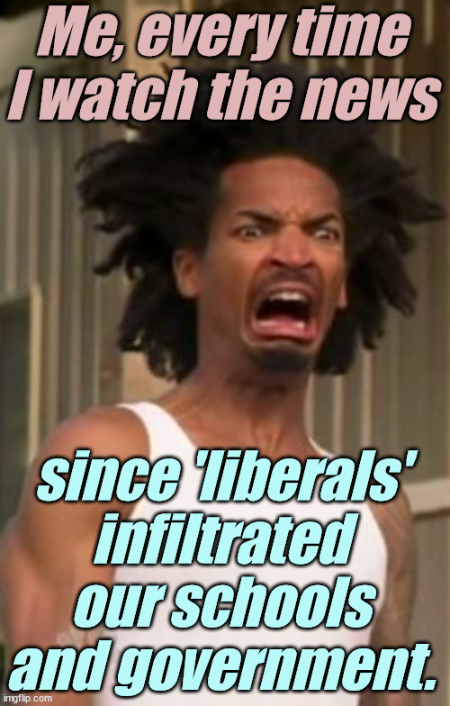 Mass Hysteria and Psychosis is tragically REAL. | Me, every time I watch the news; since 'liberals' infiltrated our schools and government. | image tagged in liberals,democrats,lgbtq,blm,antifa,criminals | made w/ Imgflip meme maker