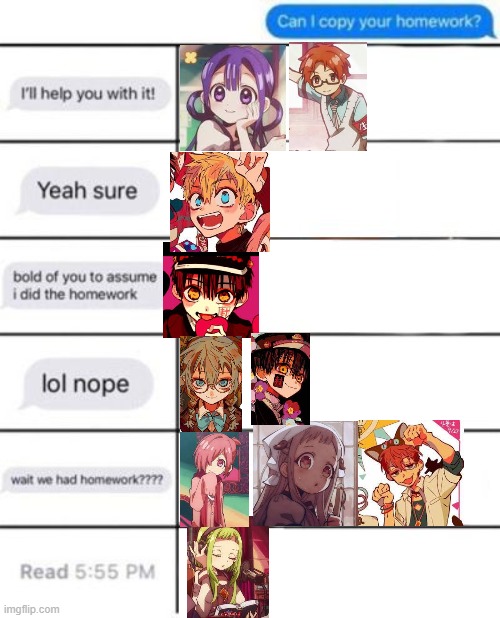Can I copy your homework TBHK edition | image tagged in can i copy your homework,anime,tbhk,memes | made w/ Imgflip meme maker