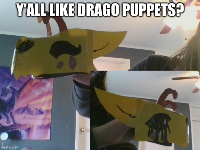 Meet Catbee! | Y'ALL LIKE DRAGO PUPPETS? | image tagged in paper dragon puppet | made w/ Imgflip meme maker