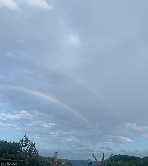 Double rainbow on patrol yesterday | made w/ Imgflip meme maker