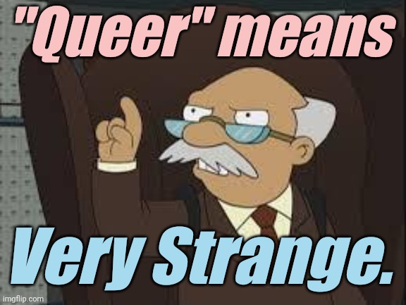 Technically Correct | "Queer" means Very Strange. | image tagged in technically correct | made w/ Imgflip meme maker