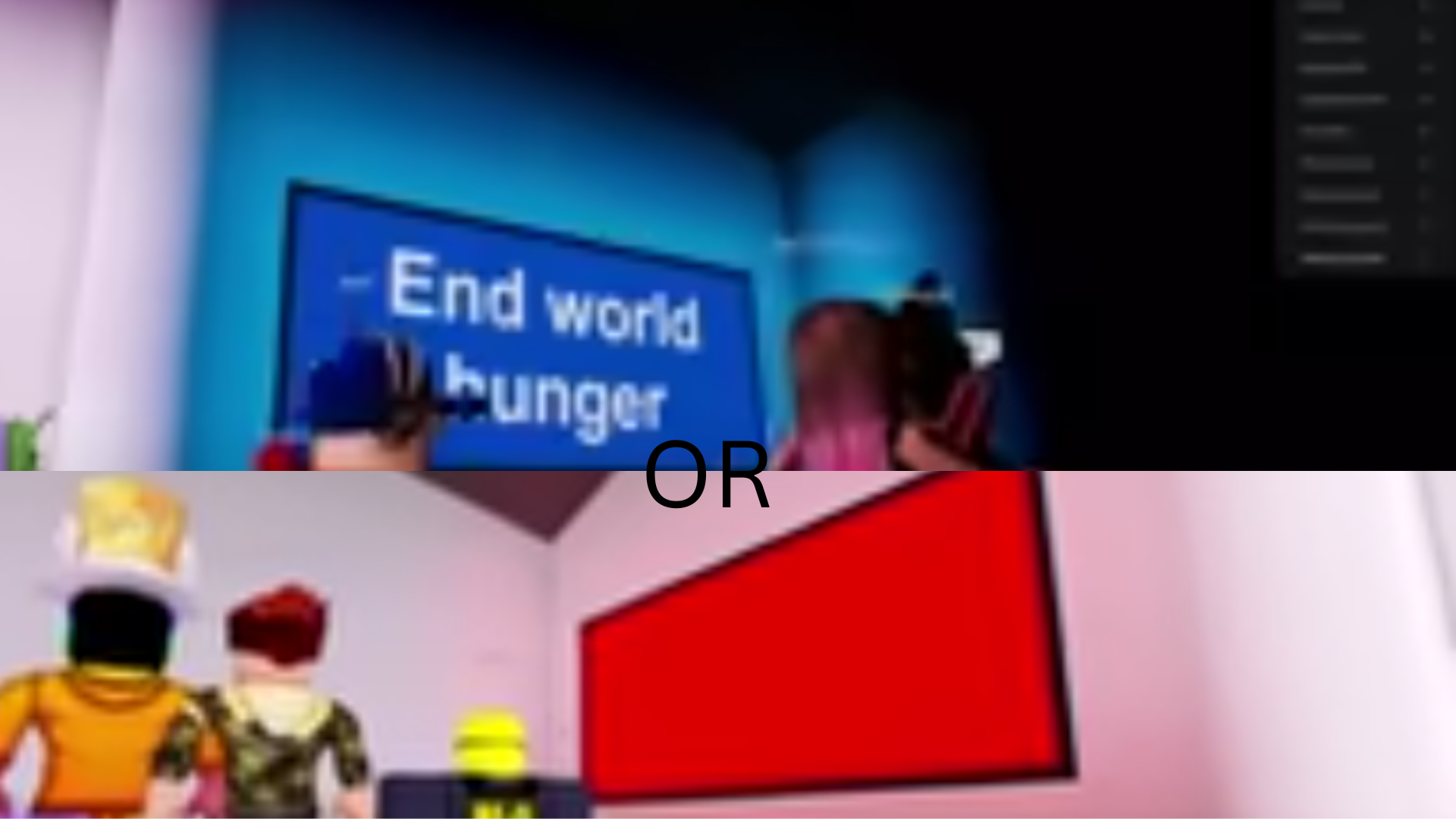 High Quality roblox ''pick a side'' Blank Meme Template