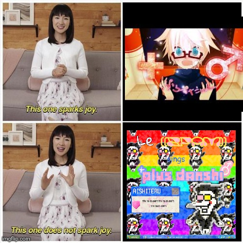 context in Comments | image tagged in marie kondo spark joy,spamton | made w/ Imgflip meme maker