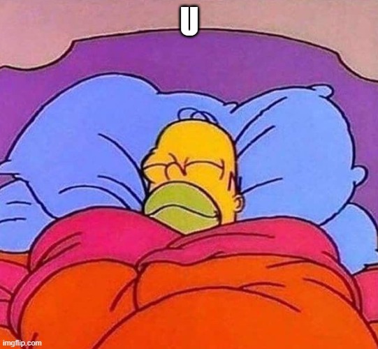 Homer Simpson sleeping peacefully | U | image tagged in homer simpson sleeping peacefully | made w/ Imgflip meme maker