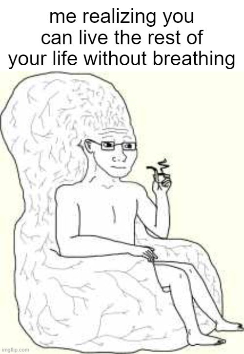 Ö | me realizing you can live the rest of your life without breathing | image tagged in big brain wojak | made w/ Imgflip meme maker