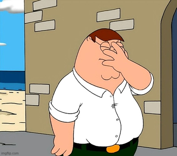 Family Guy Face Palm | image tagged in family guy face palm | made w/ Imgflip meme maker
