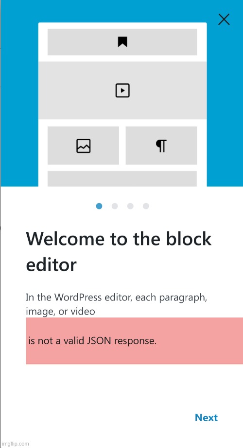 Not a Valid JSON | image tagged in wordpress | made w/ Imgflip meme maker