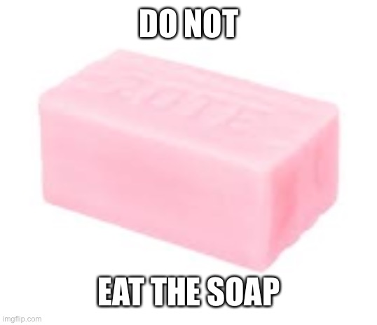 its back | DO NOT; EAT THE SOAP | image tagged in forbidden soap | made w/ Imgflip meme maker
