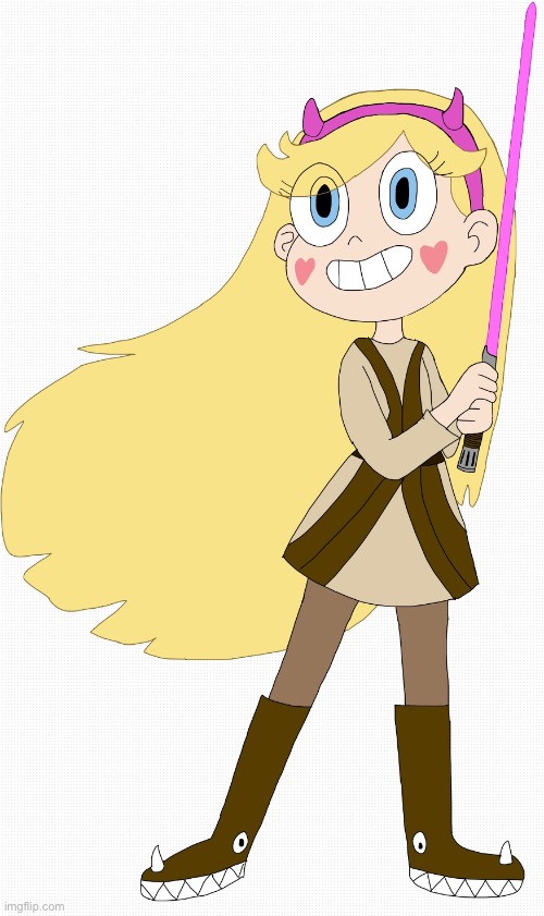 Star as a Jedi | image tagged in star butterfly,svtfoe | made w/ Imgflip meme maker