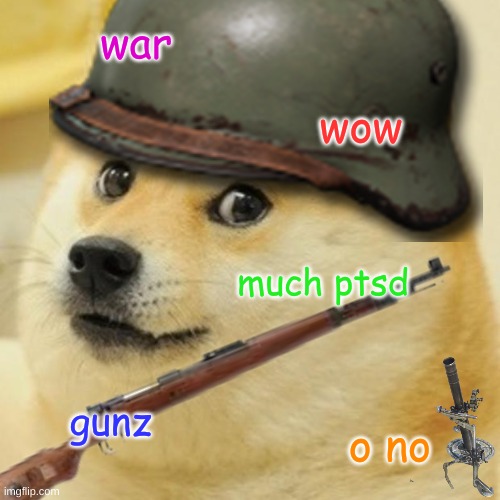 better claim dat camp lejune money | war; wow; much ptsd; gunz; o no | image tagged in army,doge holding a gun,wow,doge,military humor | made w/ Imgflip meme maker