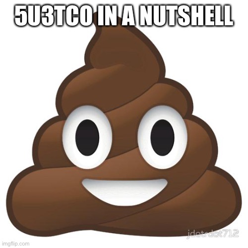 poop | 5U3TCO IN A NUTSHELL | image tagged in poop | made w/ Imgflip meme maker