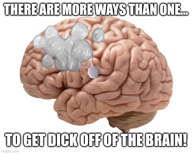 THERE ARE MORE WAYS THAN ONE... TO GET DICK OFF OF THE BRAIN! | made w/ Imgflip meme maker