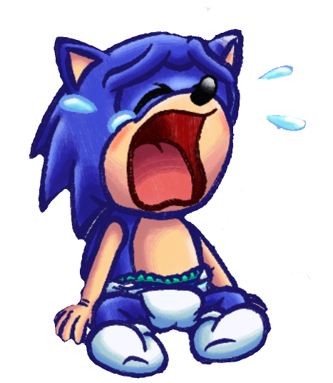 High Quality baby Sonic Crying Blank Meme Template