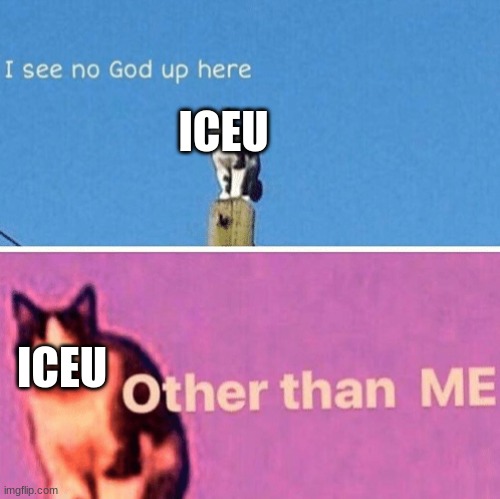 Hail pole cat | ICEU; ICEU | image tagged in hail pole cat,iceu,god | made w/ Imgflip meme maker