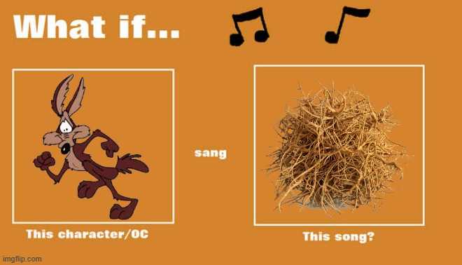 if wile e coyote sung tumbling tumbleweeds from the big lebowski | image tagged in what if this character - or oc sang this song,looney tunes,the big lebowski,music | made w/ Imgflip meme maker