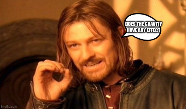 One Does Not Simply Meme | DOES THE GRAVITY HAVE ANY EFFECT | image tagged in memes,one does not simply | made w/ Imgflip meme maker