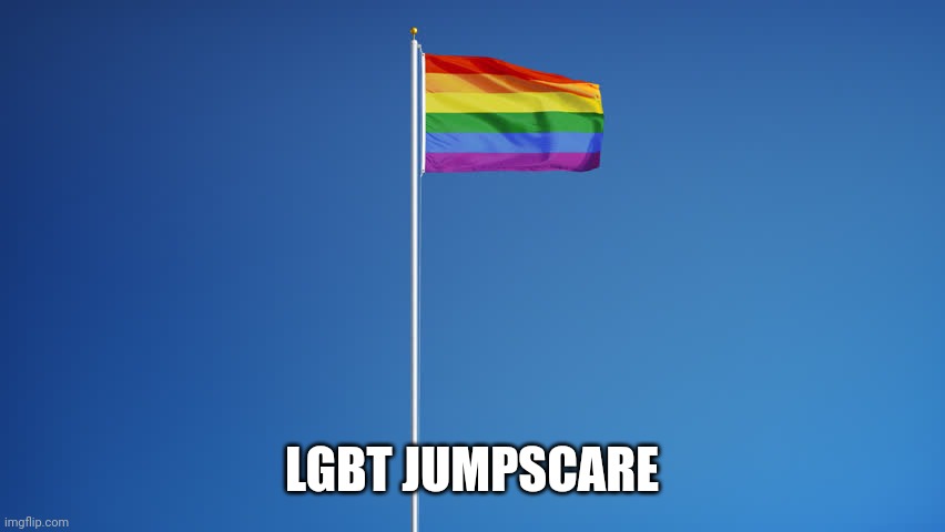 P.S, I am lgbtq, but I only call it lgbt because I don't wanna or need to say all the letters | LGBT JUMPSCARE | image tagged in lgbtq flag | made w/ Imgflip meme maker
