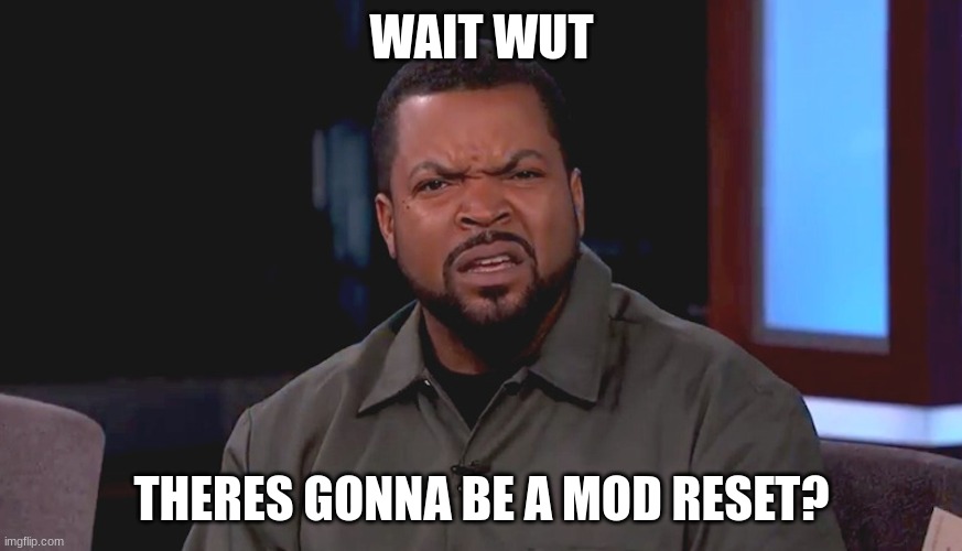 what | WAIT WUT; THERES GONNA BE A MOD RESET? | image tagged in really ice cube | made w/ Imgflip meme maker