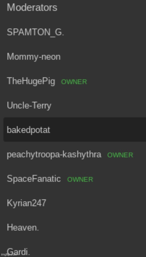 Top of the mod board till/if ink gets his back | made w/ Imgflip meme maker