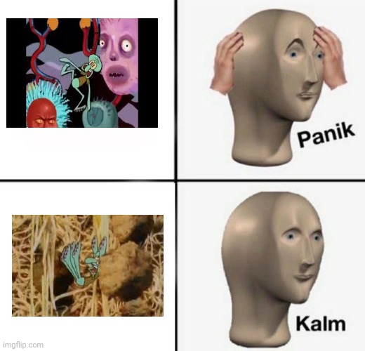 Panik in the fly of dispair, kalm when spaghetti | image tagged in panik kalm | made w/ Imgflip meme maker