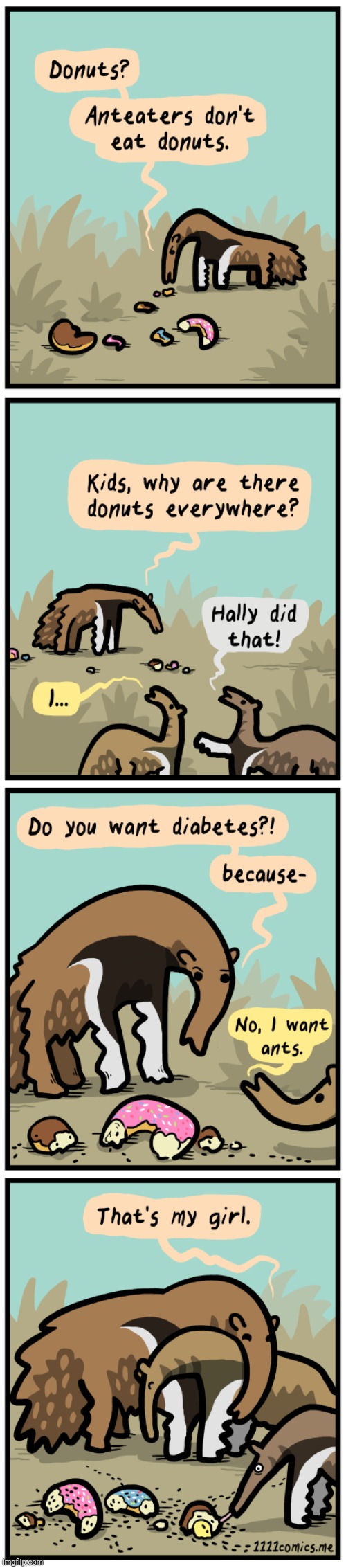 Anteaters | image tagged in anteater,anteaters,donuts,comics,comics/cartoons,diabetes | made w/ Imgflip meme maker