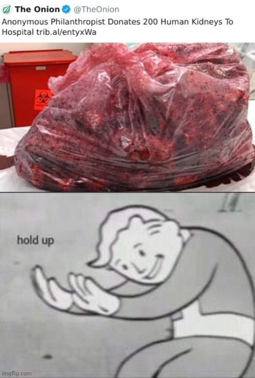 O_O | image tagged in fallout hold up,dark humor | made w/ Imgflip meme maker