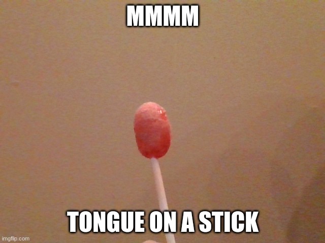 Tongue on a stick | MMMM; TONGUE ON A STICK | image tagged in tongue on a stick | made w/ Imgflip meme maker