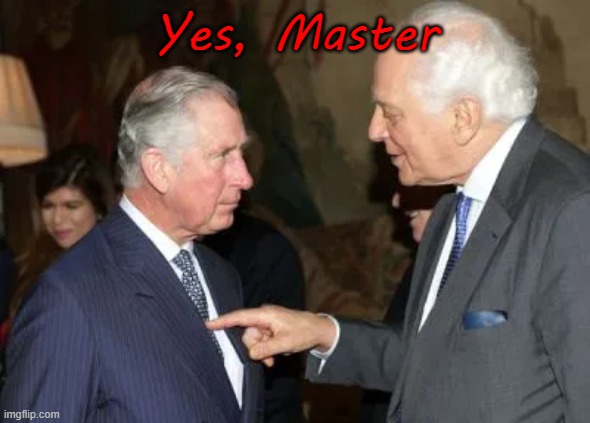 ROTHSCHILD OWN YOU ALL | Yes, Master | image tagged in king,rothschild scum,fake jewish assholes,covid,banking,lies | made w/ Imgflip meme maker