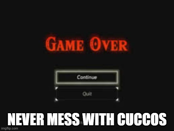 I hate cuccos | NEVER MESS WITH CUCCOS | image tagged in legend of zelda | made w/ Imgflip meme maker