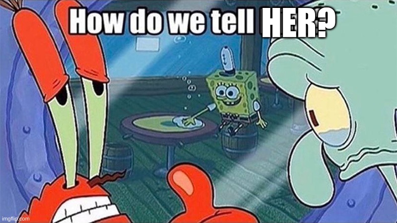 How do we tell him | HER? | image tagged in how do we tell him | made w/ Imgflip meme maker