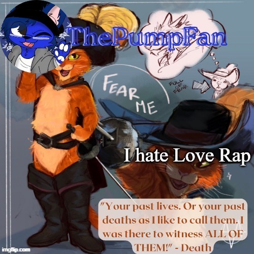 PIB announcement temp ty elias | I hate Love Rap | image tagged in pib announcement temp ty elias | made w/ Imgflip meme maker