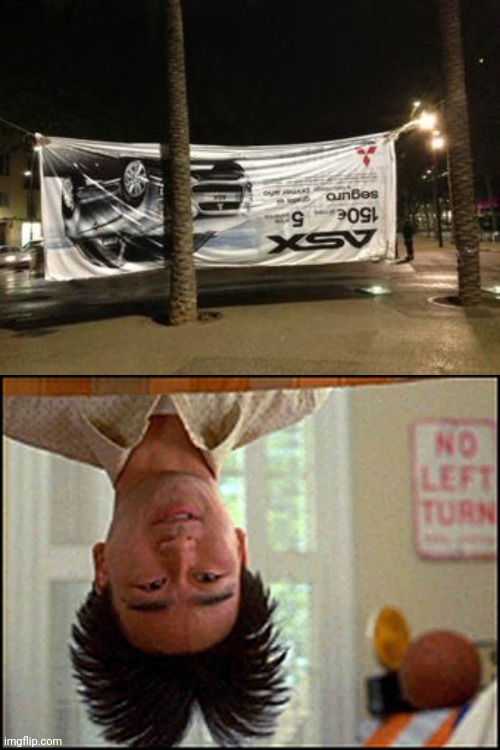 Upside down banner | image tagged in long duck dong upside down,you had one job,upside down,banner,memes,car | made w/ Imgflip meme maker