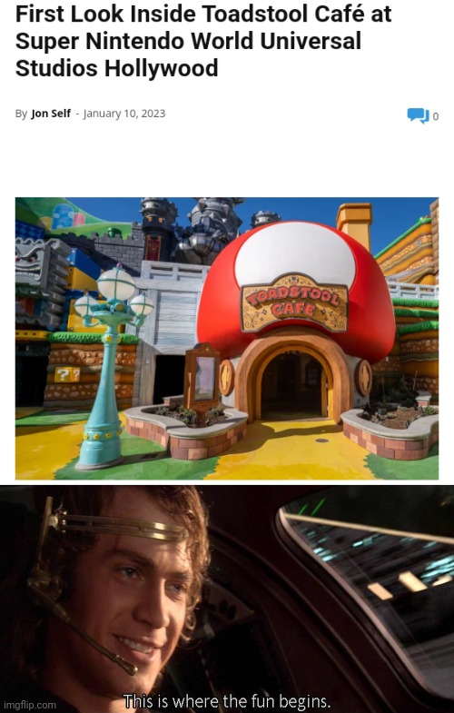 The Toadstool Café | image tagged in this is where the fun begins,gaming,toadstool cafe,memes,cafe,nintendo | made w/ Imgflip meme maker