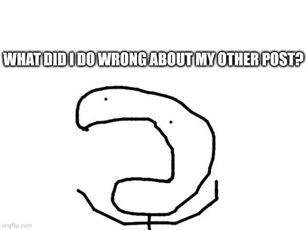 WHAT DID I DO WRONG ABOUT MY OTHER POST? | made w/ Imgflip meme maker
