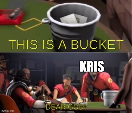 This is a bucket | KRIS | image tagged in this is a bucket | made w/ Imgflip meme maker