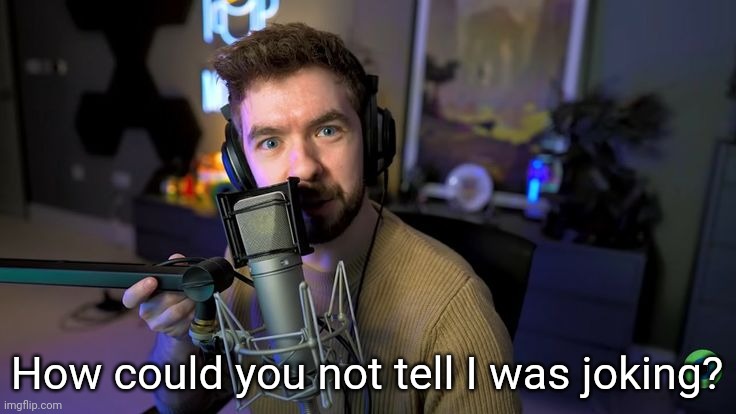 Jacksepticeye | How could you not tell I was joking? | image tagged in jacksepticeye | made w/ Imgflip meme maker