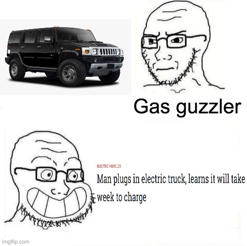 Gas guzzler | Gas guzzler | image tagged in so true wojak | made w/ Imgflip meme maker