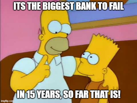 svb | ITS THE BIGGEST BANK TO FAIL; IN 15 YEARS, SO FAR THAT IS! | image tagged in bankers,banks | made w/ Imgflip meme maker