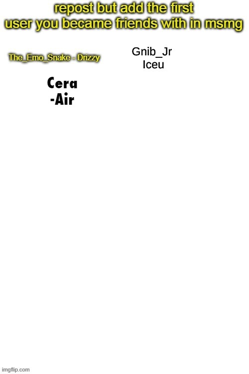 Cera
-Air | made w/ Imgflip meme maker