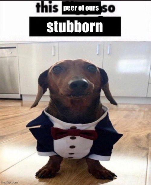 This fellow is so foolish | peer of ours; stubborn | made w/ Imgflip meme maker