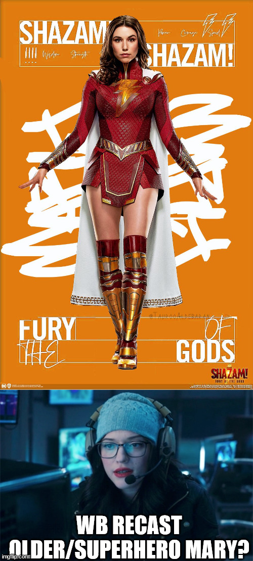 What if Darcy was in the DCU? | WB RECAST OLDER/SUPERHERO MARY? | image tagged in shazam,marvel | made w/ Imgflip meme maker