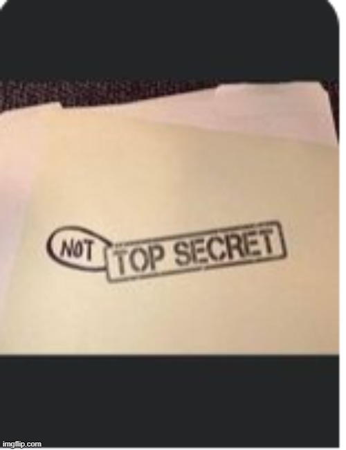 Not Top Secret | image tagged in not top secret | made w/ Imgflip meme maker