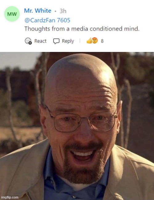 he's real | image tagged in walter white happy | made w/ Imgflip meme maker