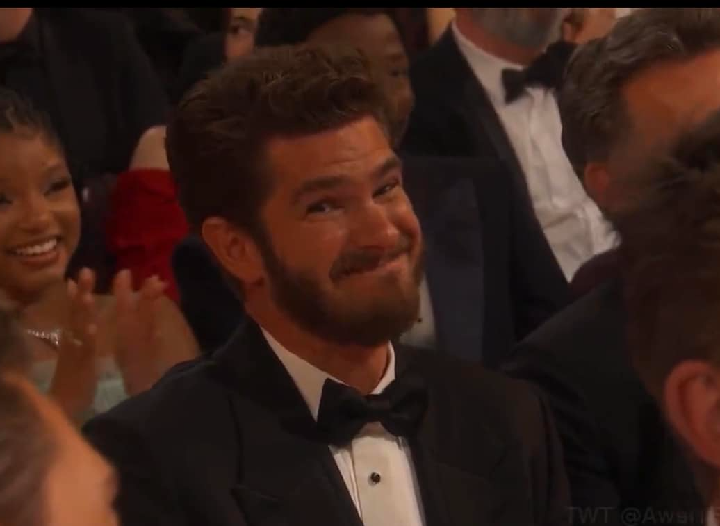 High Quality Andrew Garfield Oscar Grin Blank Meme Template