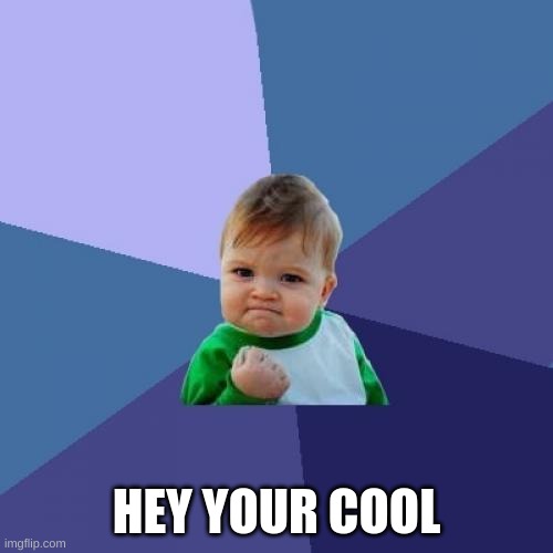 Success Kid | HEY YOUR COOL | image tagged in memes,success kid | made w/ Imgflip meme maker