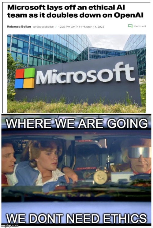 Maybe if we give AI more freedom they wouldn't overthrow us anymore | image tagged in microsoft,artificial intelligence,ai,ethics,programming | made w/ Imgflip meme maker